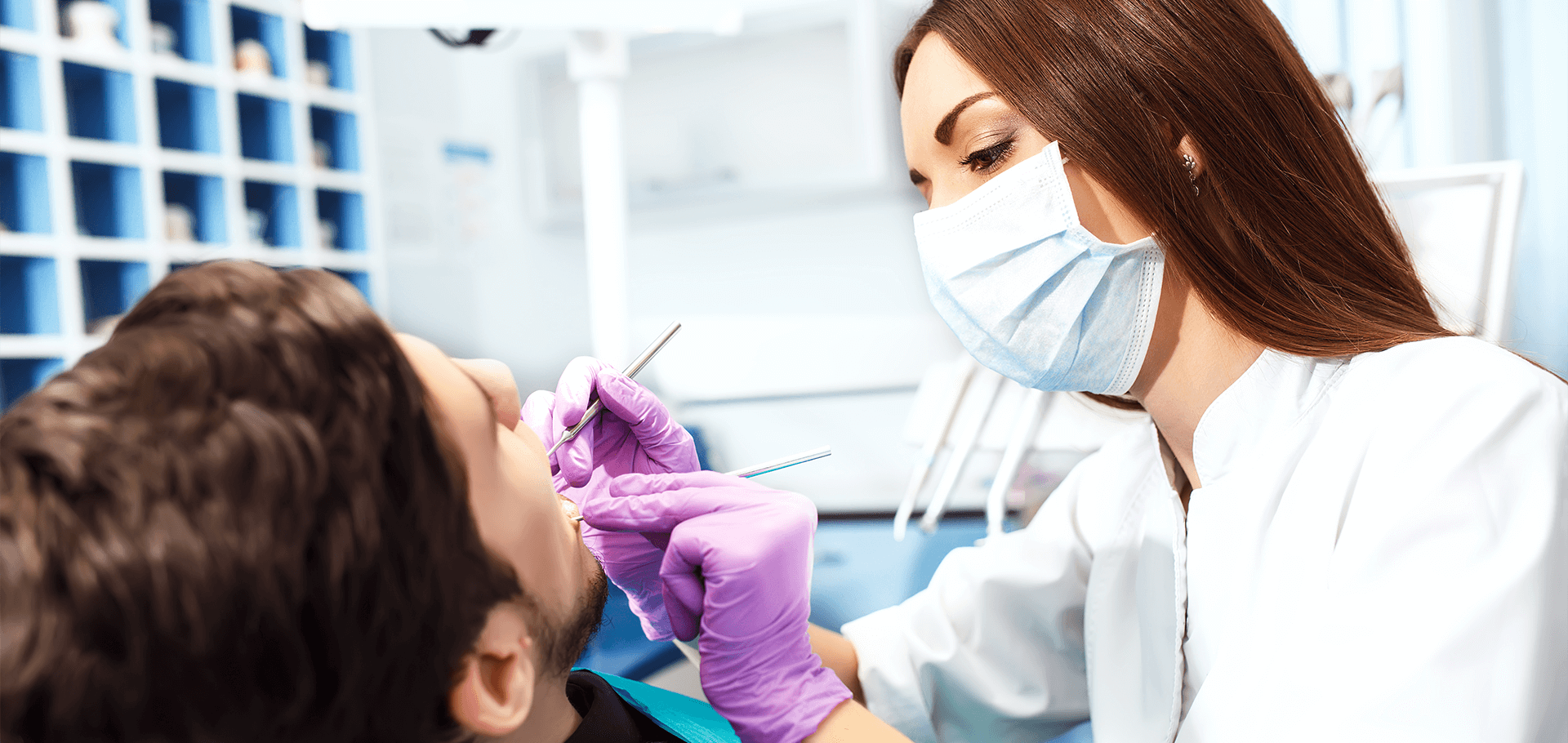Dentist working on a patient.